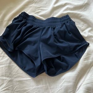Navy Blue Lululemon Hotty Hot Shorts 2.5 inch